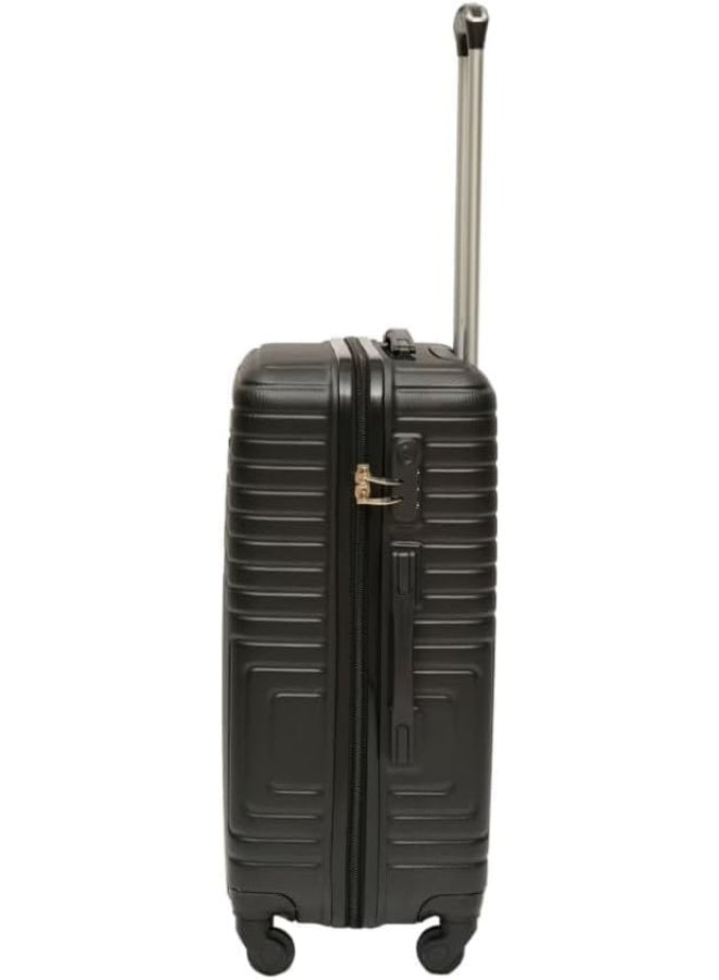 طقم حقائب سفر صلبة مكون من 5 قطع، حقائب ترولي خفيفة الوزن مزودة بعجلات دوارة 360 درجة وقفل رقمي آمن، أسود - Image 3